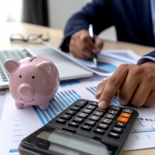 Calculating savings with piggy bank